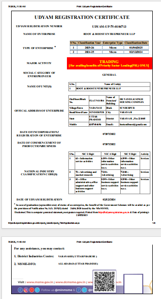 MSME / Udyam Certificate