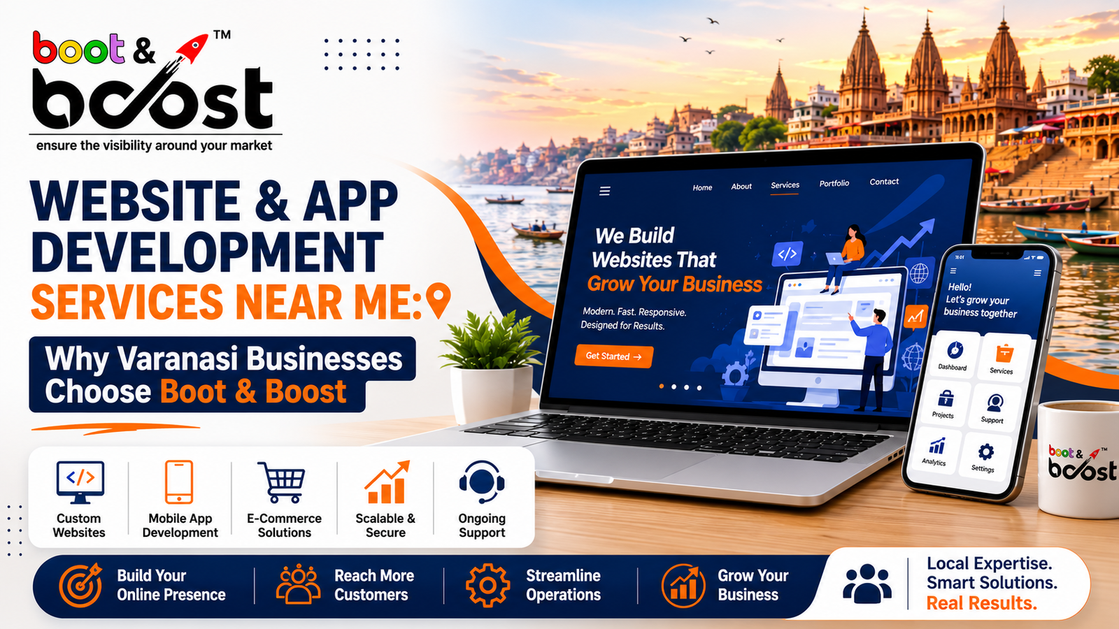 Website and App Development Services Near Me: Why Varanasi Businesses Choose Boot and Boost